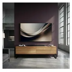 GENERICO - Consola Tv Khentkaus En Madera Roble Natural  Y Metal 180cm x 40cm