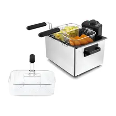 SOKANY - Freidora Eléctrica De Aceite WJ-801 5L Con 2 Cestas Acero 1200W