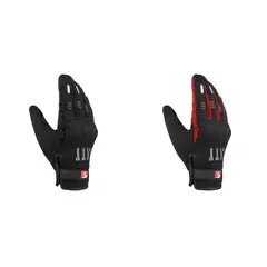 MADBIKE - Combo X2 Pares Guantes Moto City Talla XL Negro y Rojo Resistentes a lluvia Reflectivos Transpirable
