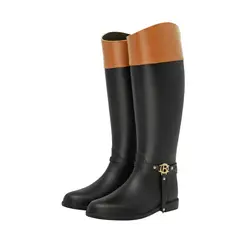 BOTTPLIE - Botas Lluvia Impermeable Mujer Golden Insignia - Negro / Camel