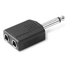 GENERICO - Adaptador En Y Divisor De Audio 6,3mm A 2 Plug Jack Monoaural