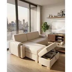 GENERICO - Sofá Cama Tipo L Modular Multifuncional Milano