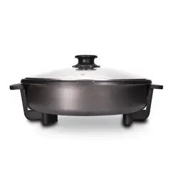 HOME ELEMENTS - Sarten Electrico Redondo 30 cm - Negro Antiadherente Stone