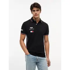 TOMMY HILFIGER - Polo negro TH x Cadillac Formula 1® Team