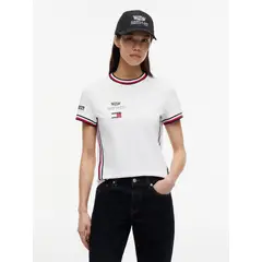 TOMMY HILFIGER - Camiseta blanca corta TH x Cadillac Formula 1® Team