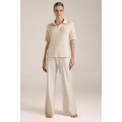 TOUCHE LINGERIE - Pantalón bota ancha elaborado en mezcla de algodón Ref. 0348M62