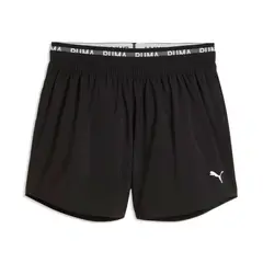 PUMA - Pantaloneta Deportiva Double Waistband Negro Para Mujer