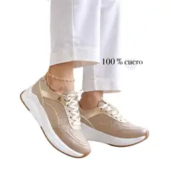 EVEGONZ - Tenis Deportivo de Moda Zapato de Cuero Para Mujer