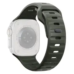 GENERICO - Correa Deportiva Antitranspirante con Seguro de Aluminio para Apple Watch Ultra 3 - Verde Militar