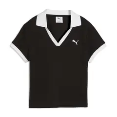 PUMA - Camisa Tipo Polo Original Wardrobe Ess Negro Para Mujer