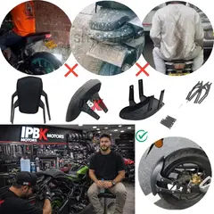 GENERICO - Guardabarro trasero doble brazo moto universal