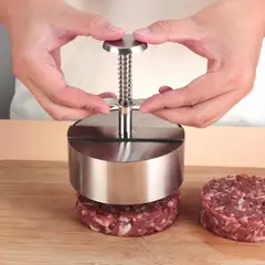 GENERICO - Prensa De Carne De Hamburguesa De Acero Inoxidable Plateado