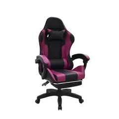 BONNO - Silla Gamer Negro-Morado Con Reposapiés Byd
