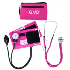 GMD - Kit Tensiómetro Y Fonendoscopio Con Estuche Rosado Neon