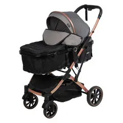 EBABY - Coche Moisés SHIRO FUNCIÓN MALETA- EB 154 GRIS
