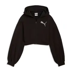 PUMA - Hoodie Original Ess Graphic Bedazzled Fz Tr Negro Mujer