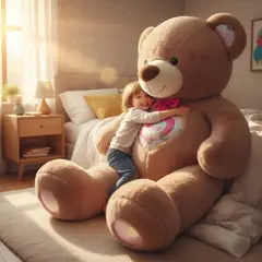 INFANTILES CAJUROMIX - Oso De Peluche Gigante Con Corazón Marrón Claro