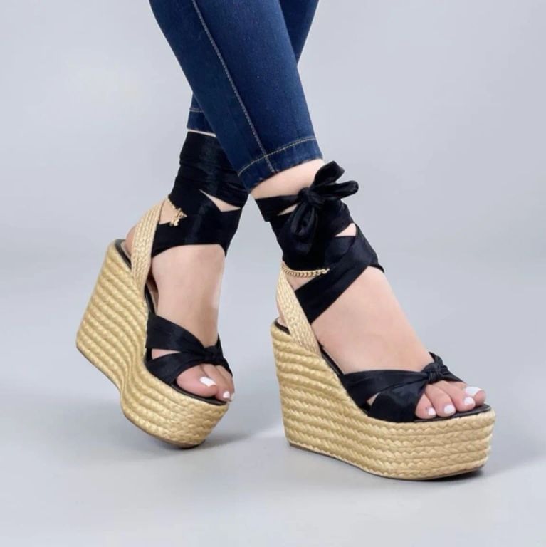Imagen de Plataformas para Mujer de Yute Sandalias Altas