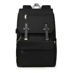 GENERICO - Bolso Pañalera Multifuncional Cambiador Portatil Monedero Usb Negro