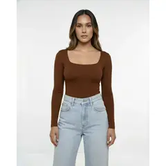 MOLGOA - Body para Mujer Escote Cuadrado - The Moscú
