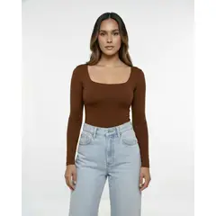 MOLGOA - Body para Mujer Escote Cuadrado - The Moscú