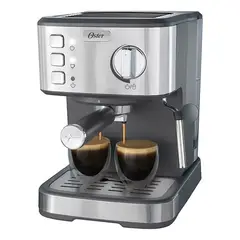 OSTER - Cafetera Compacta – Prepara hasta 2 Espressos por Ciclo, 15 Bar