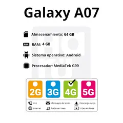 SAMSUNG - Celular Galaxy A07 4Gb Ram 64GB Morado + Audifonos Genius