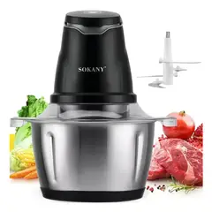 SOKANY - Picatodo Electrico 400w 2 Litros Doble Cuchilla Acero