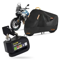 INNOVA - Carpa Para Motos Grandes Funda Impermeable Con Candado Alarma Negro