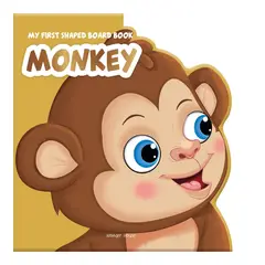 GENERICO - My First Shaped Board Book - Monkey, Die-Cut Animals, Picture Book for Children