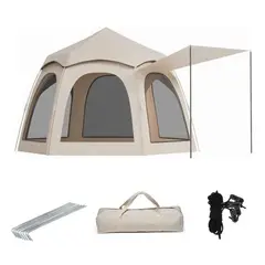GENERICO - Carpa Camping Armable Impermeable3-8personas Aire Libre Gris