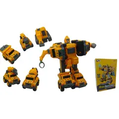 MAZUGI - Robot Constructor Transformable Con 5 Vehículos De Construcción
