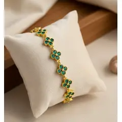 STAINLESS STEEL - Pulsera Trebol Verde En Acero Inoxidable + Caja