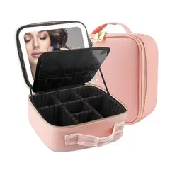 ONE PIXEL - Estuche De Maquillaje Con Espejo Luz Led Cosmetiquera Rosa