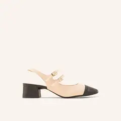 MARIO HERNANDEZ - Tacones Bonaire Beige Negro Brisabonita