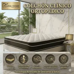 PLUMA HOME - LINEA GOLD Colchón Ortopédico Clínico Casatta Sencillo - Gratis 1 Almohada y Protector