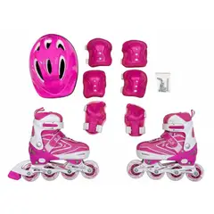 SPORT - PATINES BLADE ROSADO AJUSTABLE 23-24-25-26 + KIT + BOLSO