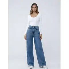 MOLGOA - Pantalón Jean Tiro Alto Para Mujer -The Cusco