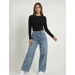 MOLGOA - Pantalón Jean Tiro Alto Para Mujer - The Vienna
