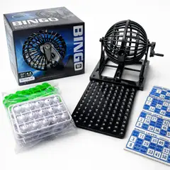 GENERICO - Bingo Juego de Mesa Balotera + 90 Balotas + 48 Cartones