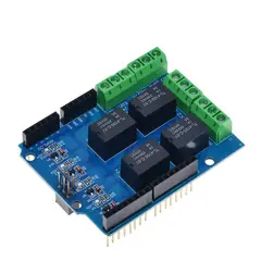 GENERICO - Shield Relé 4 Canales 5V Compatible con Arduino Uno R3