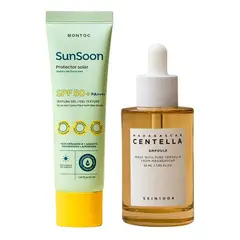 MONTOC MAKEUP - Sérum Centella Asiática Y Protector Solar Dermatologico