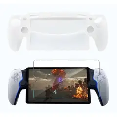 GENERICO - Combo Silicona Protector Blanco + Vidrio Compatible Con Ps Portal