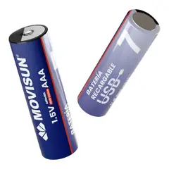 MOVISUN - Batería Recargable USB AAA RB3A