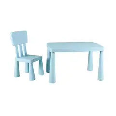GENERICO - Mesa Plástica Infantil con Silla Infantil Para Niños Azul