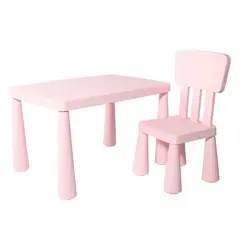 GENERICO - Mesa Plástica Infantil con Silla Infantil Para Niños Rosa