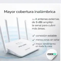 JALTECH - Router WiFi 4 Antenas 300 Mbps Alta Cobertura