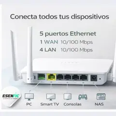 JALTECH - Router WiFi 4 Antenas 300 Mbps Alta Cobertura