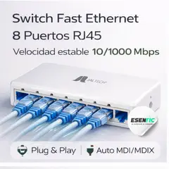 JALTECH - Switch Ethernet 8 Puertos 10/100 Mbps Alta Estabilidad