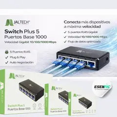 JALTECH - Switch Ethernet 5 Puertos Gigabit 10/100/1000 Mbps